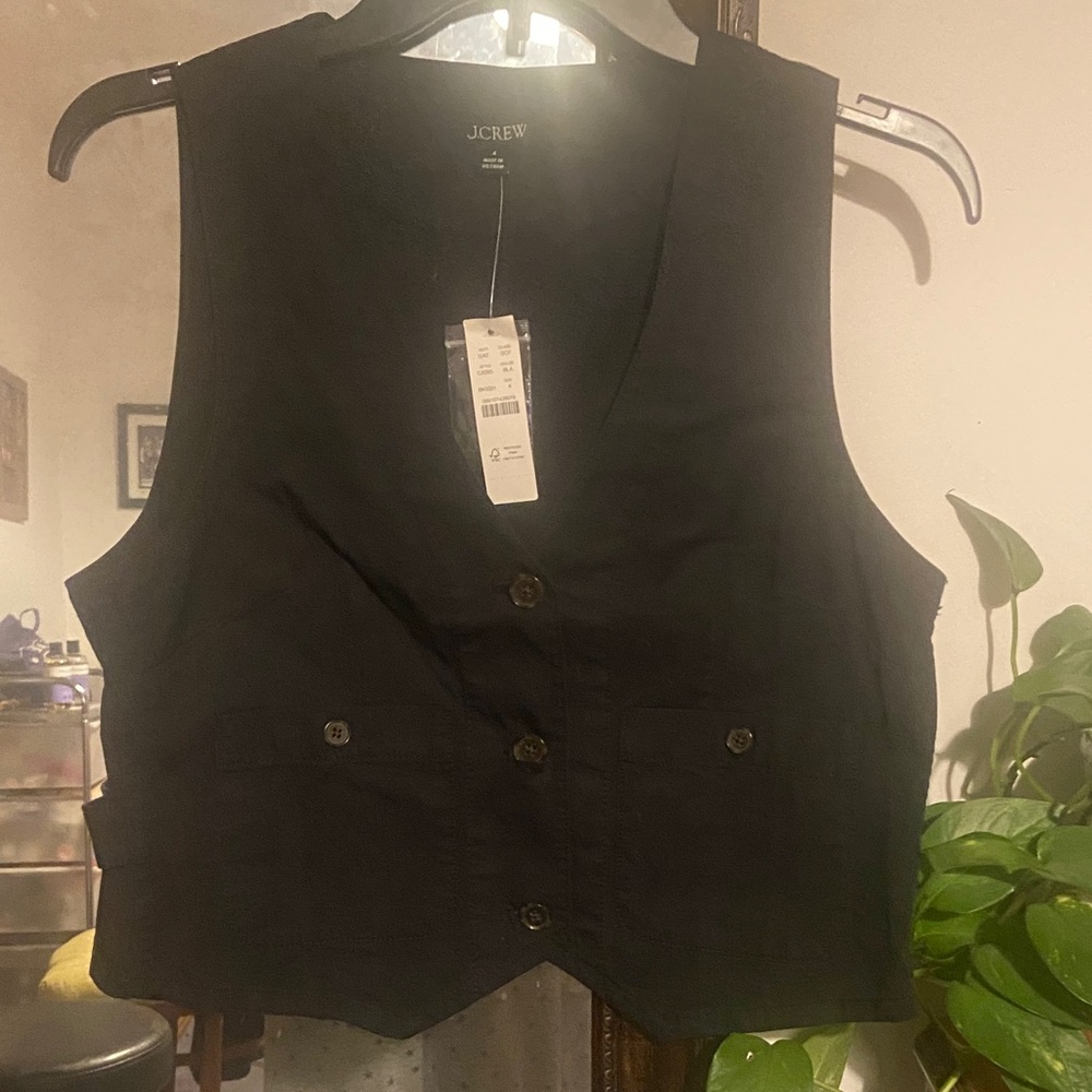 J.Crew Black Vest with Button Accents